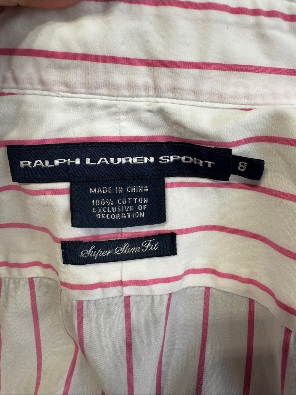 Ralph Lauren White Shirt with Pink Stripes - Picture 8 of 16